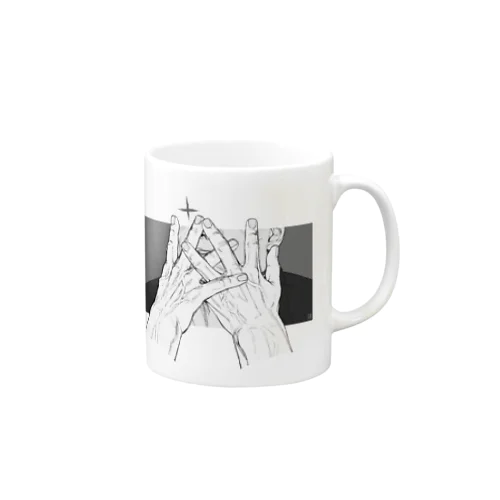 手(モノクロ) Mug