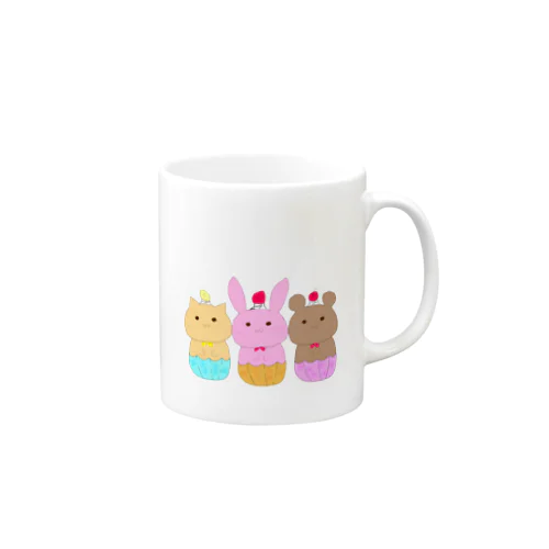 カップケーキアニマル三兄弟 Mug