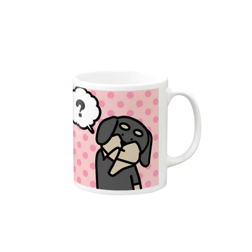 なんだろう？と思っている犬(大) Mug