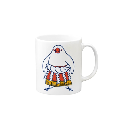 すもう文鳥よこづな　青ライン Mug