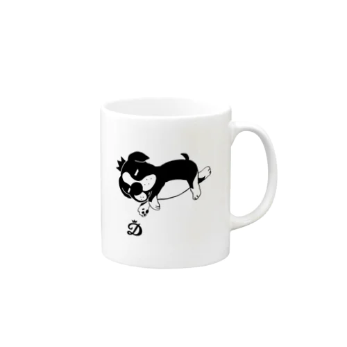 ゴロゴロする犬 Mug