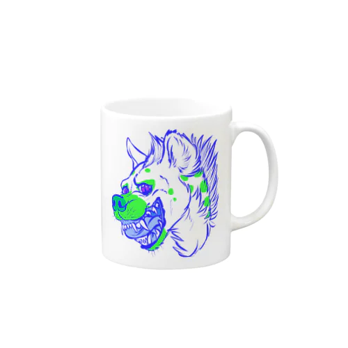 blue green Hyena Mug