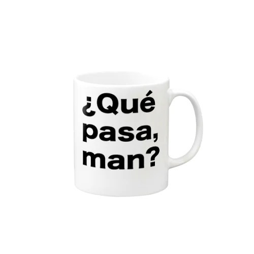 ¿Qué pasa,man?（ケパサメン）黒文字 マグカップ