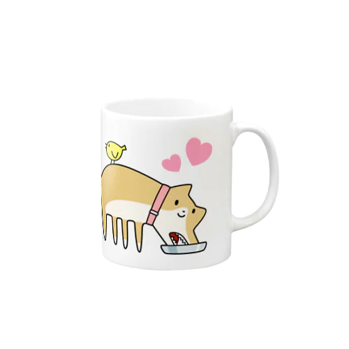 ごはんもぐもぐwithハートとひよこ Mug