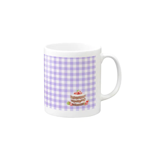 いちごケーキ〈チェック〉 Mug