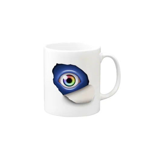 覗き込む瞳（青） Mug