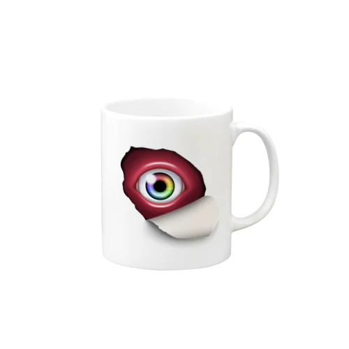 覗き込む瞳（赤） Mug