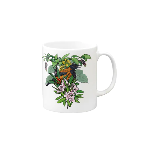 有毒動植綵絵 ズグロモリモズ キョウチクトウ Mug