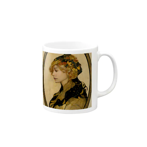 アールヌーボー 横顔の女 Mug