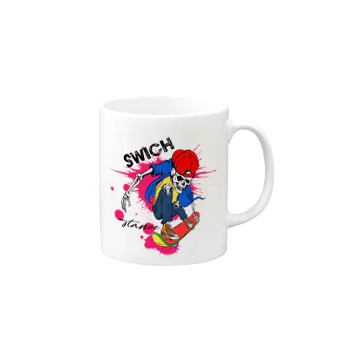 スカル　骸骨　スケボー　マグカップ Mug