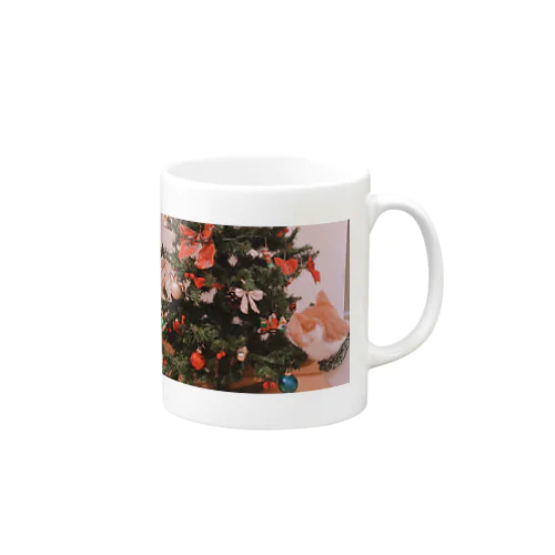 クリスマスツリーとうちの猫 Mug