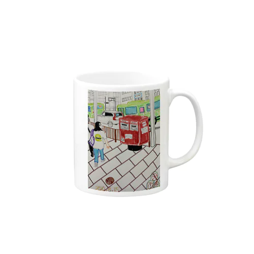 赤ポスト📮四条河原町 Mug