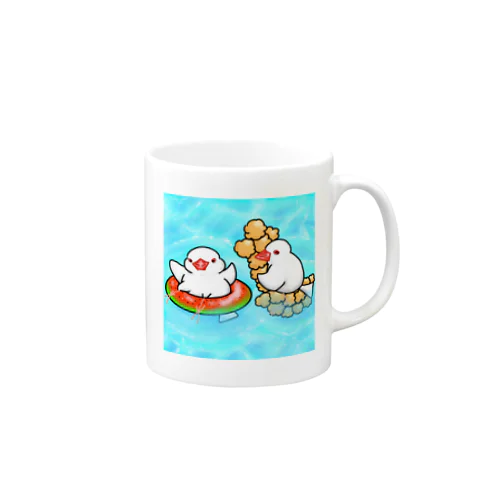 ぷかぷか水遊び文鳥ず Mug