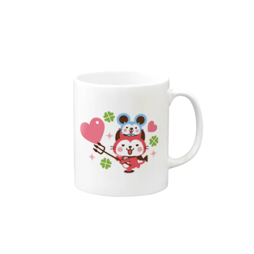 デビねこくんとデビねずちゃん マグカップ ハート Mug