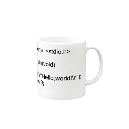 C言語 HelloWorld 黒一色 マグカップ