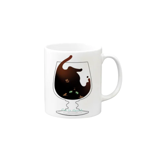 猫は液体・グラス Mug