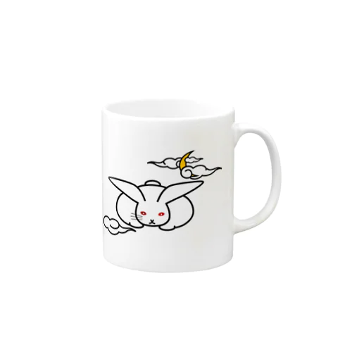 まむきうさぎと三日月 Mug