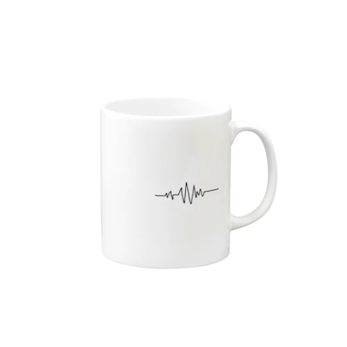 音波(黒) Mug