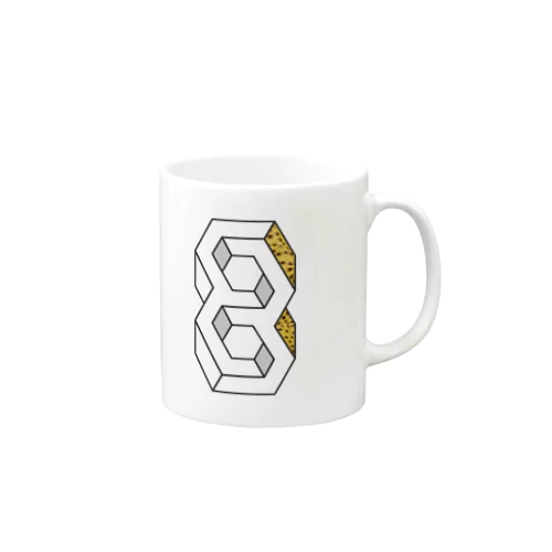 幾何学的錯視デザインにアニマル柄を添えて Mug