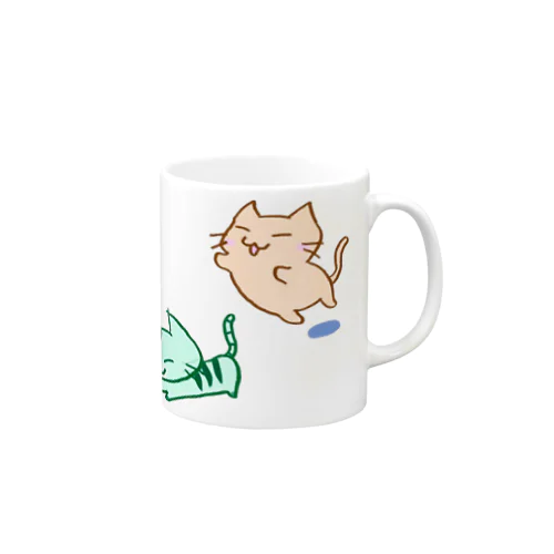 じゃれる まりにゃんず (フチなし) Mug