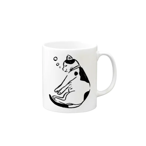 I love sleeping!両手をのびーっと伸ばすにゃんこ Mug