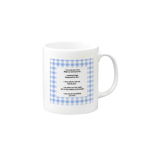 blue check Mug