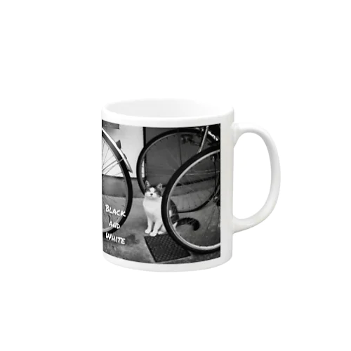 Wheel & Cat / MONOCHROME Mug