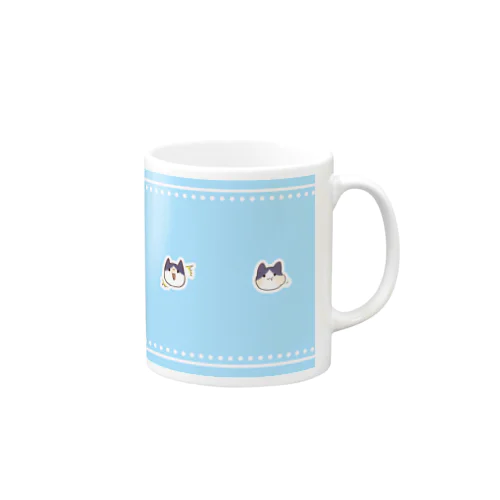 ばぶねこまぐかっぷ水色 Mug