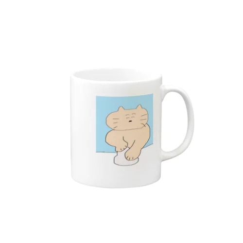 粘土をこねるねこ Mug