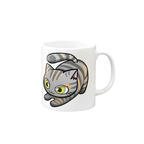 安定感企画ロゴ編　にゃんこイラストロゴ⑤ミケ Mug