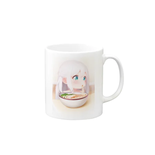 『ラーメンを啜る少女』 Mug