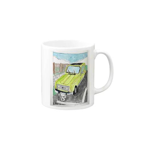 緑の車、可愛いクラシックカーのグッズはいかがでしょうか。 Mug