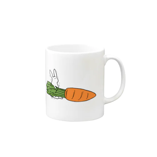 巨大にんじんを運びたいうさぎ Mug