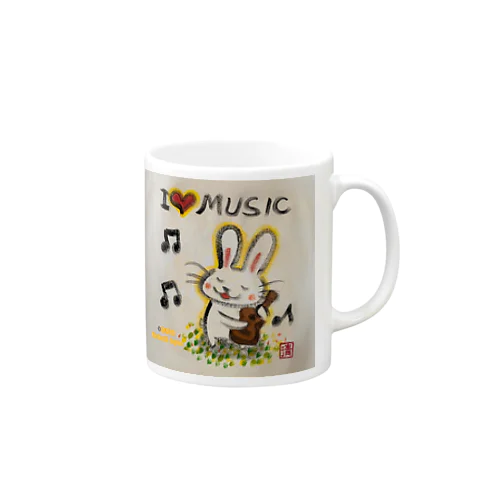 ウクレレ（ギター）うさぎちゃん Mug