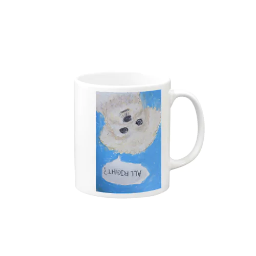 心配する犬 Mug