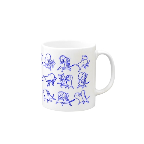めめたん　猫相撲 Mug