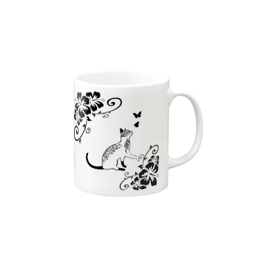 猫(トライバルデザイン) Mug