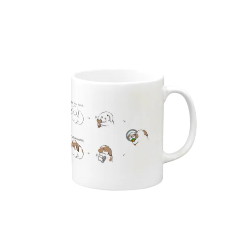 白うさぎからブロークンうさぎ（ロップ ）に変身！マグカップ Mug