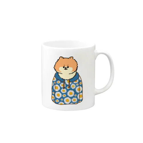 いぬ仮面くん（花柄） Mug