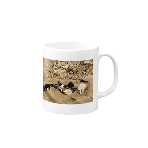 Cats eating spaghetti  Mug