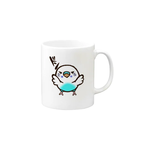 壁ドンインコ（白ハルクイン） Mug