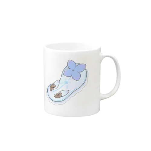 ツノアリウサギアジサイモドキウミウシ 青色ver. Mug