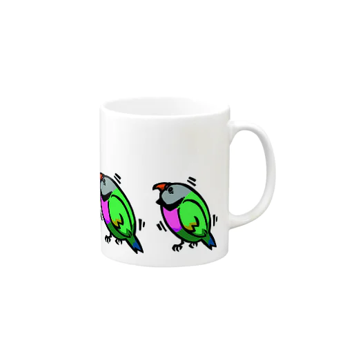 ダルマインコのカゲトラさん（呼び鳴き・吹き出し付・カルテット） Mug