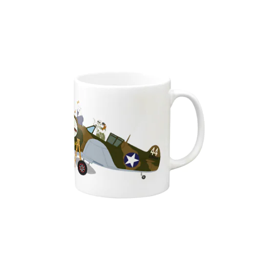 ノーズアートを描くすろくま。戦闘機P-40、SKULL Mug