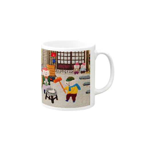 春福のほのぼの餅つきぶたくんたち Mug