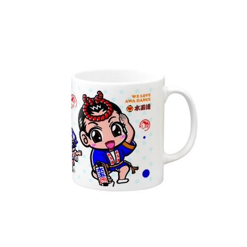 水玉連マグカップ（阿波キャラ） Mug