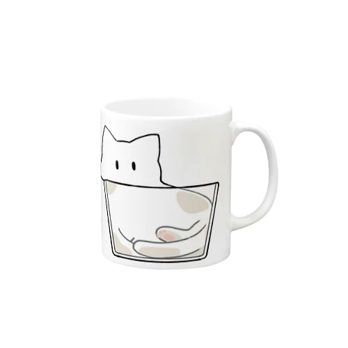 ねこは液体【白猫】 Mug