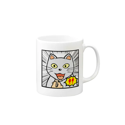 ネコ、衝撃を受ける。 Mug