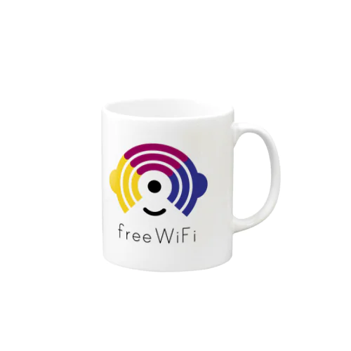 Free WiFi ロゴ グッズ（薄地） マグカップ