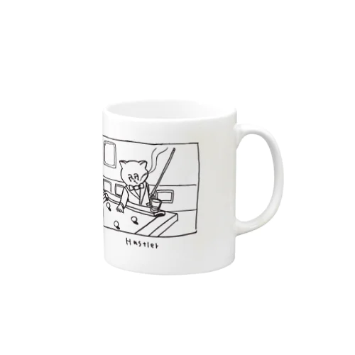 hustler-cat (mono) マグカップ